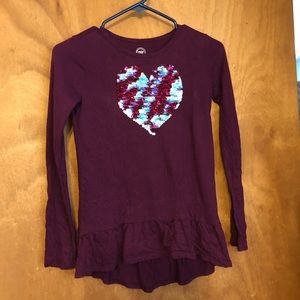 Girl’s size 10-12 top with sequin heart
